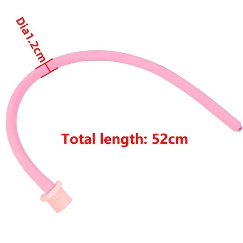 Pink Douche Silicone Enema Syringe Small Long Anal Shower Cleaning Head Anal Beads Butt Plug Nozzle Tip Faucet Attachment Gay