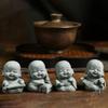 4PCS Cute Buddha Statue Zen Monks Buddhism Figurines New Little Monk Ornaments