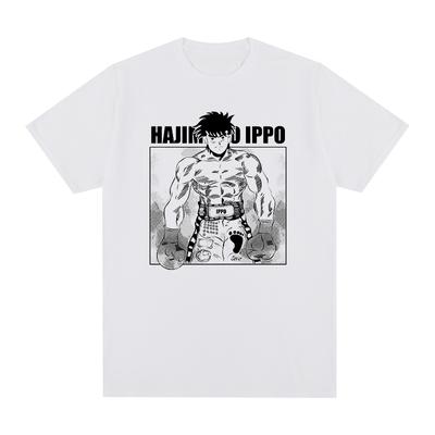 Винтажная хлопковая футболка Hajime No Ippo Аниме Макуноучи Летняя мода Аниме футболки Харадзюку Уличная одежда Футболки с коротким рукавом Унисекс