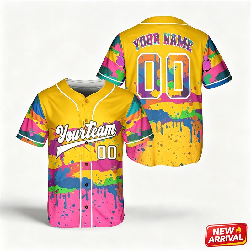 Fashion Gradient Personalized Name Baseball Jersey Men 3d Print Colorful Fresh Sports Short Sleeve Top Summer New Outdoor Shirts