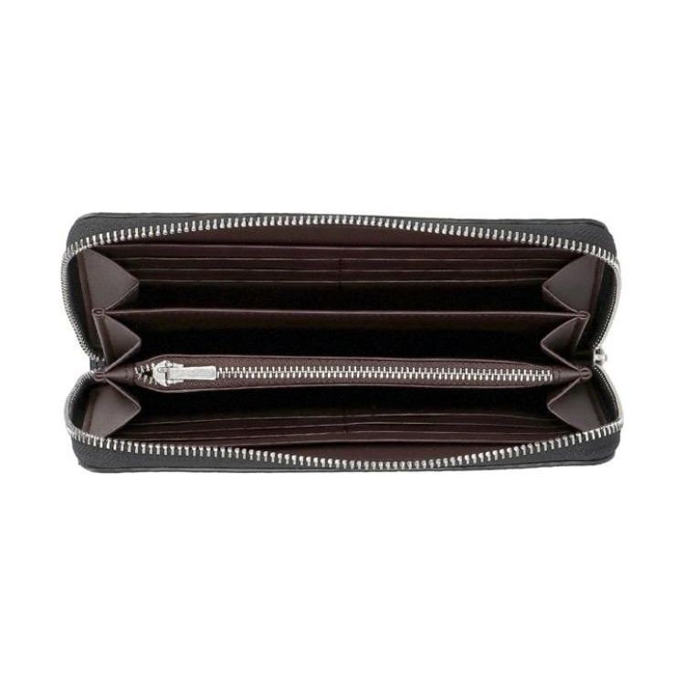 Coach Кошелек на молнии 19 Классический с принтом Monogram Кошелек на молнии из покрытого холста и кожи Женский кошелек Черный C4452-SVTSQ