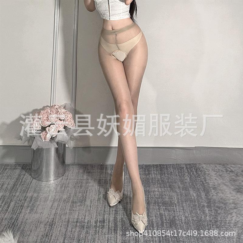 Сексуальные чулки для секса открытые механизмы с обеих сторон свободная резьба пустая униформа соблазн открытый промежность колготки леггинсы производство нижнее белье