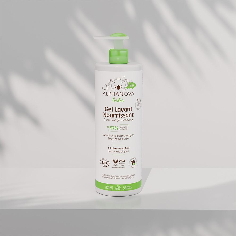 Nourishing cleansing gel for body, face and hair for babies, 400ml