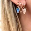 Bohemian Diamond Hollow Fish Ocean Element Earrings Set - 3 Pieces