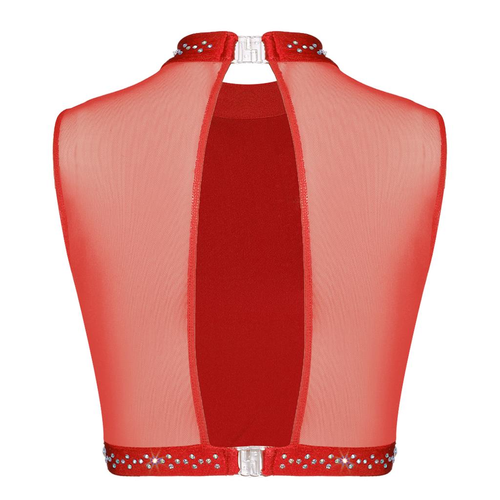 Женский современный танцевальный кроп-топ с пайетками, вышивкой, декором в виде банта, без рукавов, с вырезом на спине, танцевальная одежда