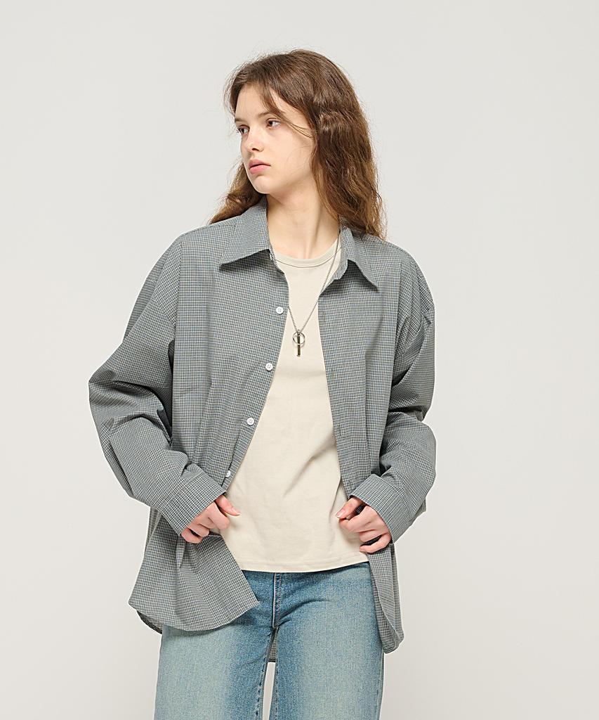 CARGOBROS FOR WOMAN Wrinkle-Free Simple Check Shirt (Khaki Gray)
