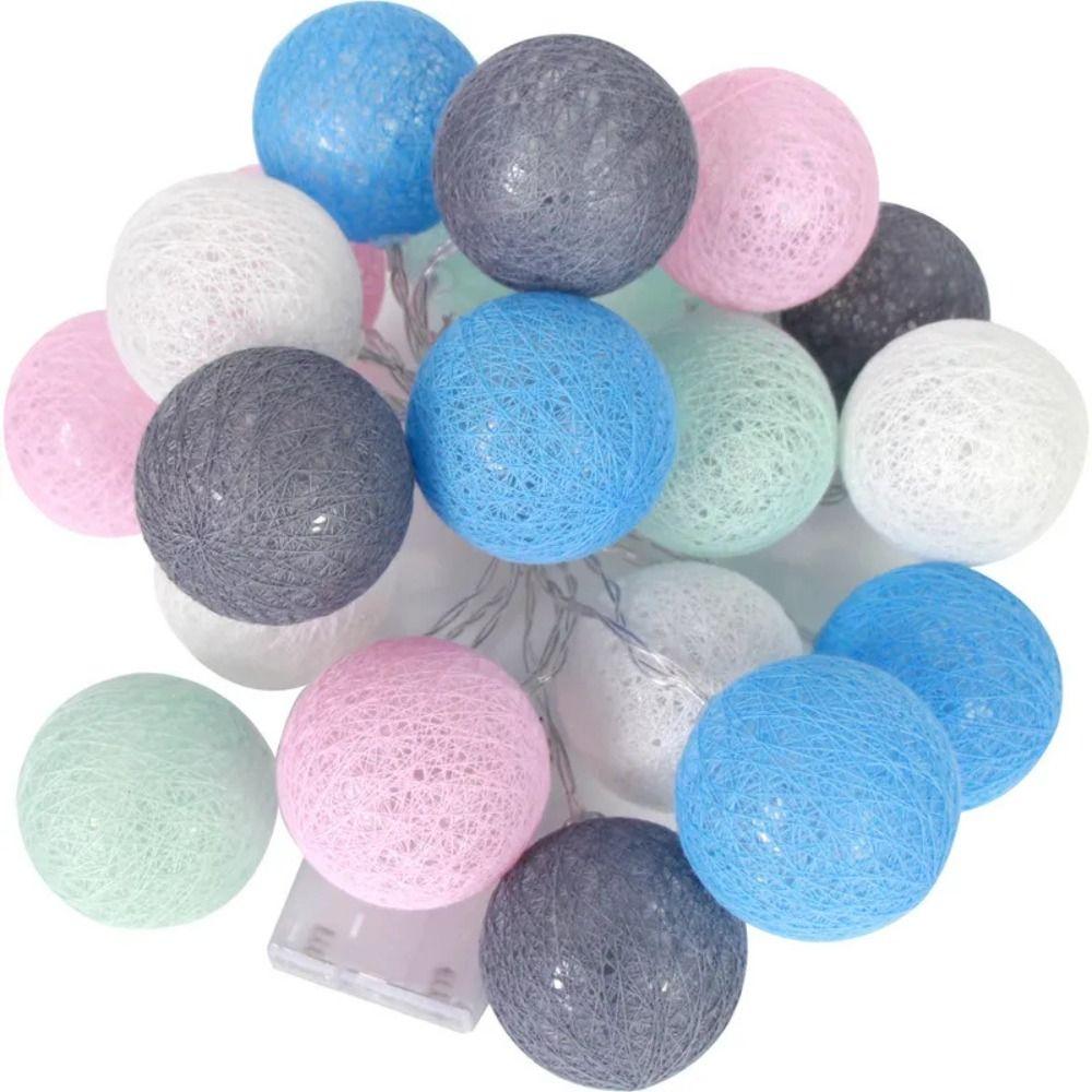 Waterproof Fairy Garland String Lights Colorful Cotton Ball Lamp Garden Patios Bedroom