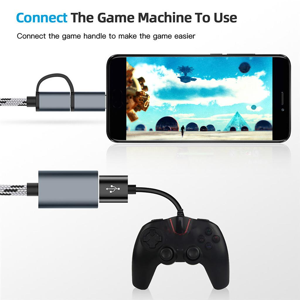 USB C Adapter 2 In 1 Type C & Micro USB Cable To USB 3.0 Adapter OTG for Type-C