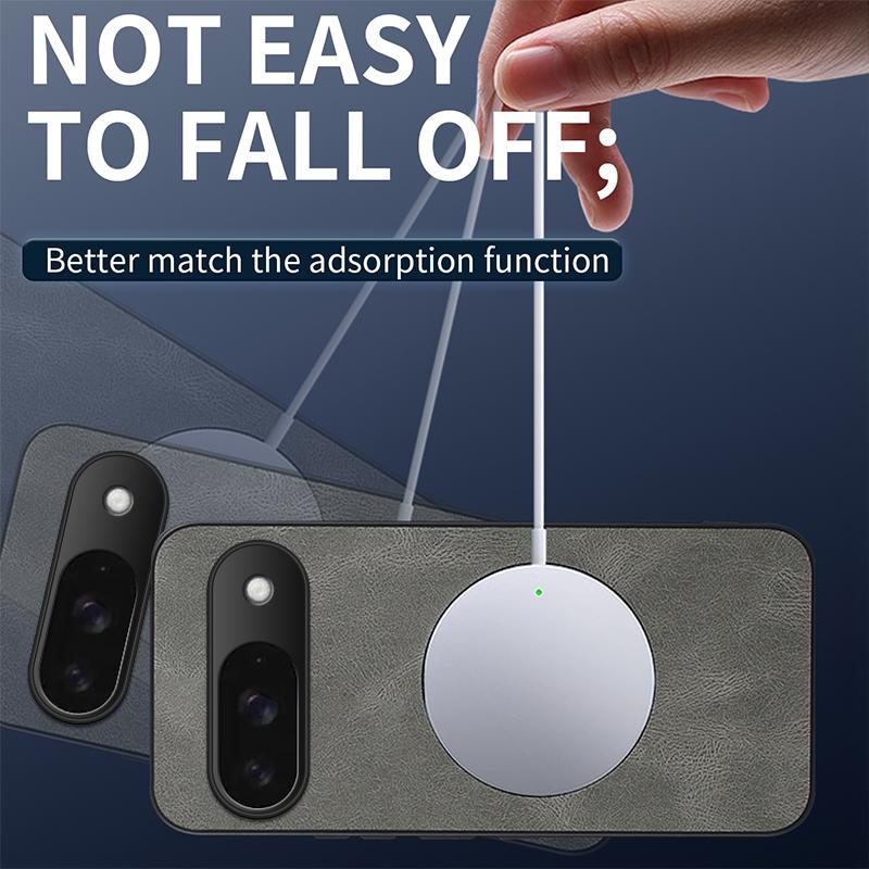 For Google Pixel 9 Magnetic Case WANLONFENG SD1 Series Nappa Texture PC TPU Phone Cover