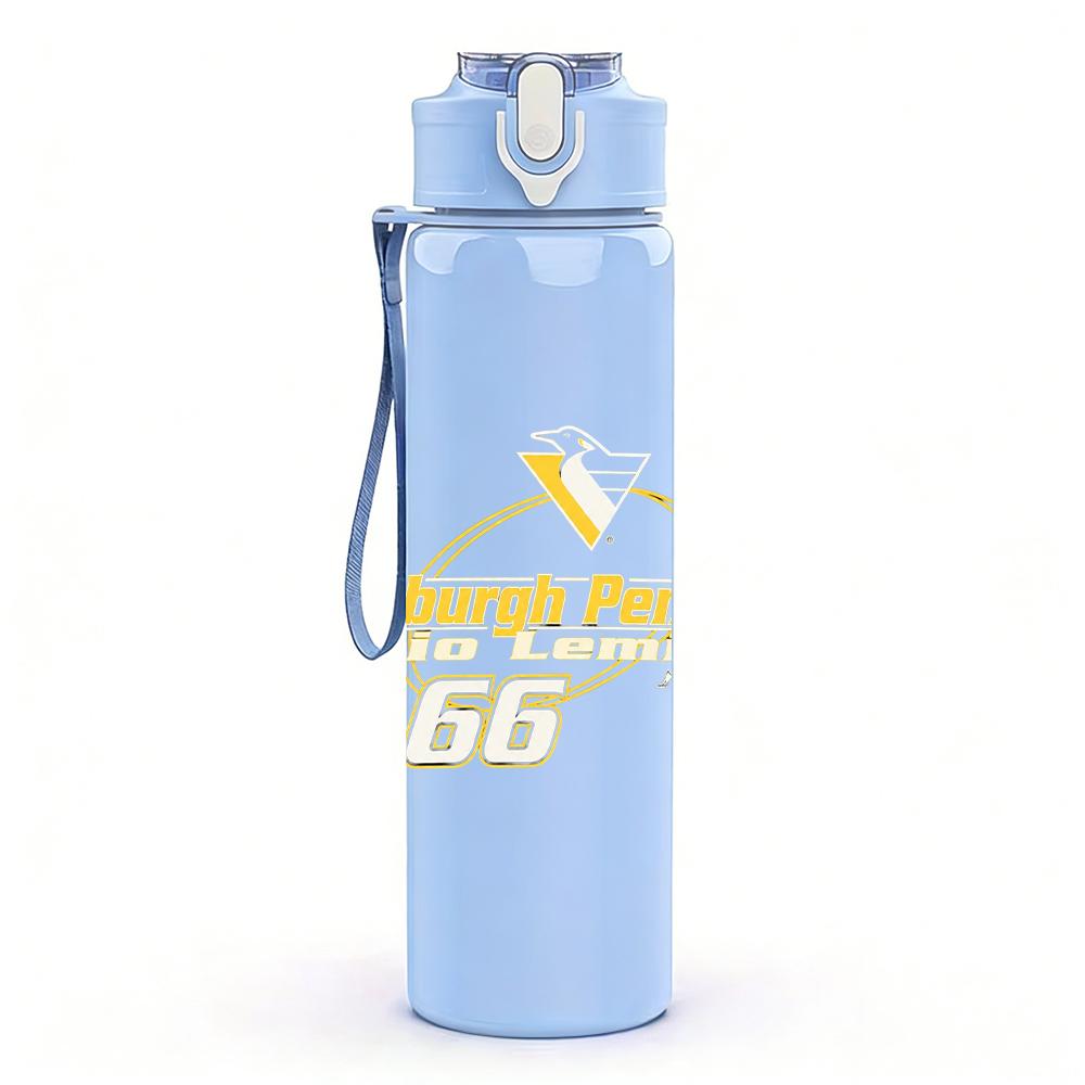 1PC Yellow Western Horse Vintage Text Print 750ml Portable Sports Water Bottle Leakproof Gym Outdoor Travel Drink Cup