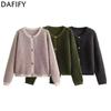 Women's Fashion Casual Solid Color Print Autumn Winter Long Sleeve O-Neck Jackets & Coats