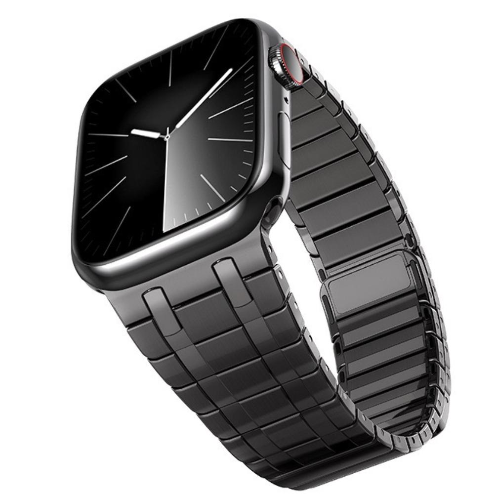 Магнитный ремешок-петля для Apple Watch Series10 46 мм, браслет-звено для iWatch Ultra 2 49 мм 9 8 7 6 5 4 45 мм 44 мм 42 мм, браслет из нержавеющей стали