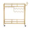 VEVOR Bar Cart, 2 Tiers Home Kitchen Serving Carts, Modern Rolling Utility Station on Wheels, Drink Beverage Trolley with Mirrored Glass Shelves