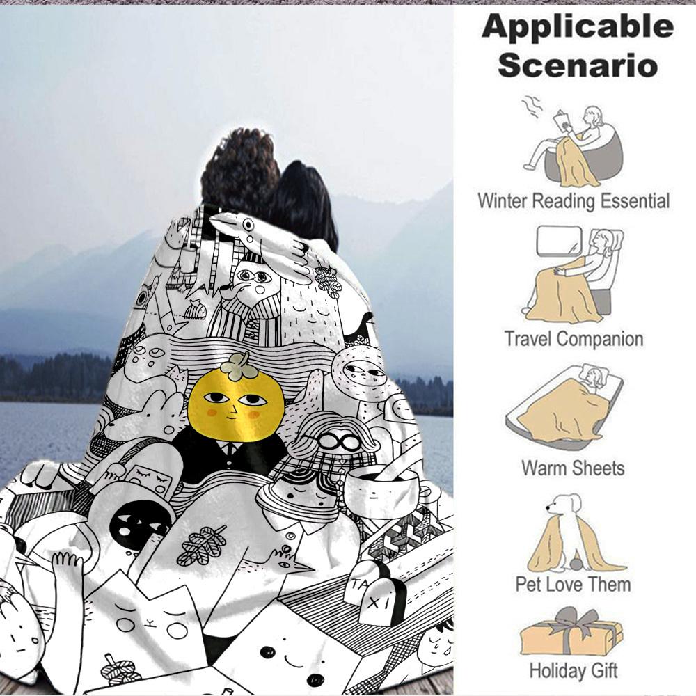 1pc Lemon Head Blanket Warm, Cozy, And Soft, Suitable for Sofas, Beds, Cars, And Office Use.Perfect for Camping And Travel, Making It a Great Gift for