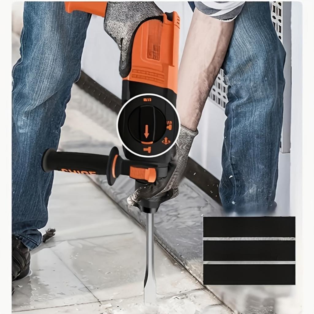 Набор из 3 зубил SDS PLUS — прочная сталь, круглые и квадратные хвостовики, плоские и U-образные, удлиненные для ударного сверления, совместимы с электрическим молотком, идеально подходят для