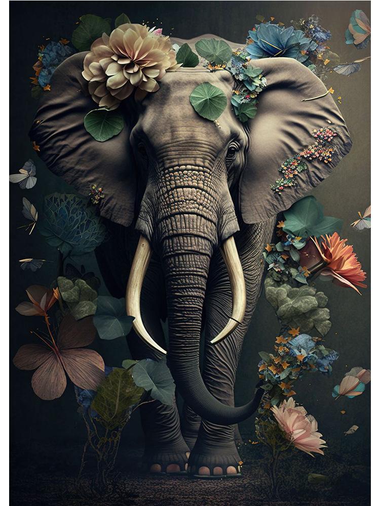 Винтажные животные в джунглях, цветы, холст, картина, печать плакатов, павлин, тукан, попугай, слон, обезьяна, настенная живопись, домашний декор для комнаты