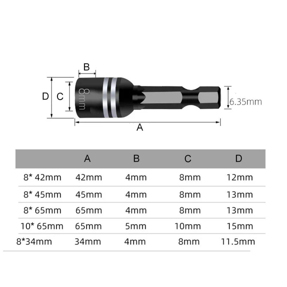 8mm Socket Bit DIY Socket Wrench Magnetic Nut Screwdriver for Power Drills Drivers Socket Kit