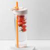 Water Bottle with Straw Food Grade Shatter-Proof Leak Resistant Wide Mouth Water Tumbler Fruit Infuser Water Bottle