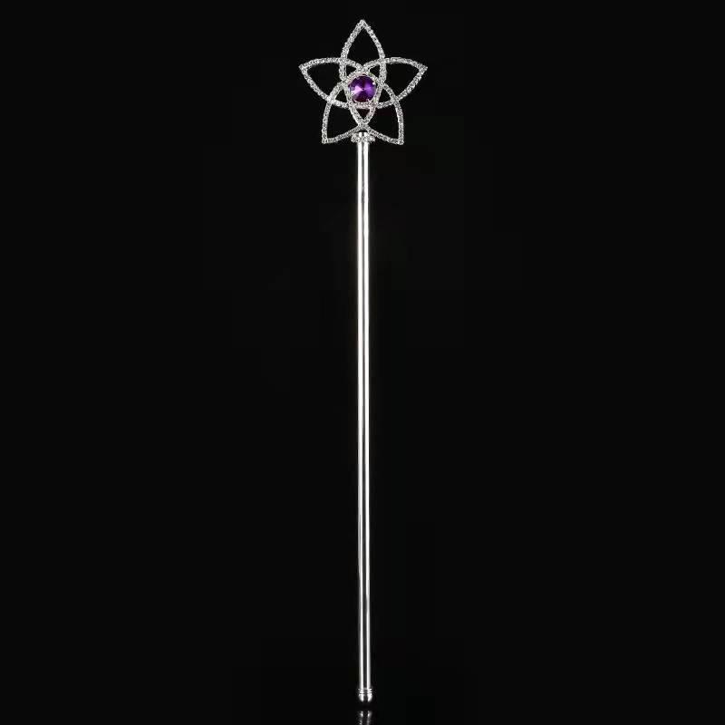 Goddess Beauty Crown Scepter: Rhinestone Star Fairy Wand Prop