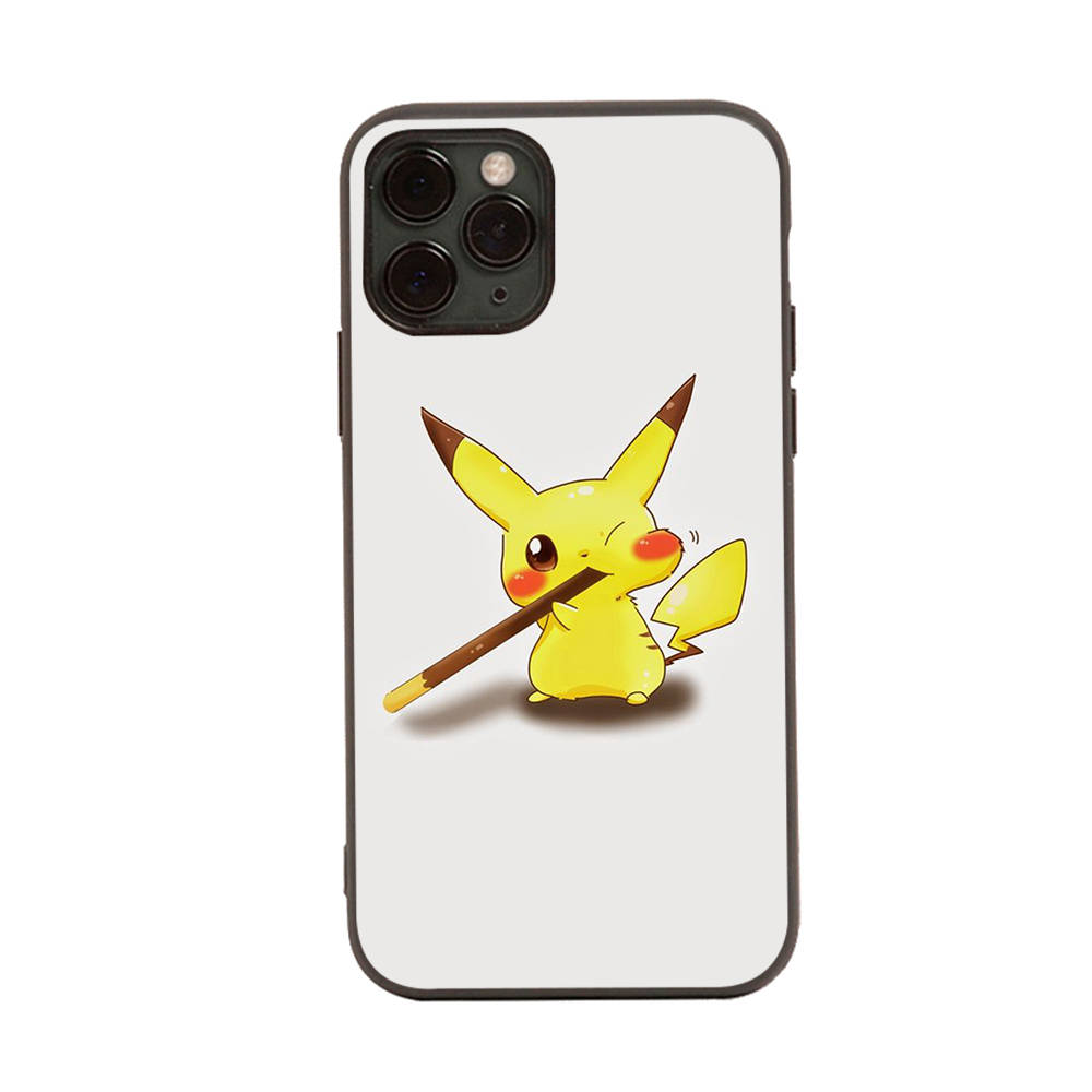 Чехол PK19 Little Cute Pikachu Black Sofe для Samsung Note 20 Lite S24 Ultra S23 A03 A05 A06 A11 A71 A15 A16 A13 A24 A25 A33 A52 A53 A50 M55 M35 Plus