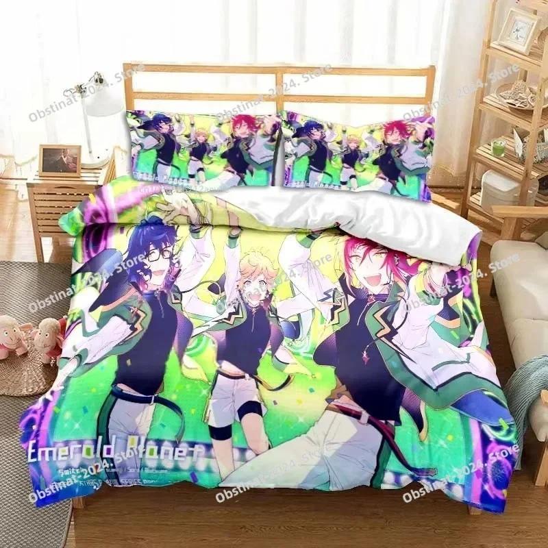 Rock Band Ensemble Stars Всесезонный Комплект Постельного Белья на Двуспальную Кровать С Принтом Одиночный Одеяло Пододеяльник Наволочка 3 Предмета Детский Взрослый Размер