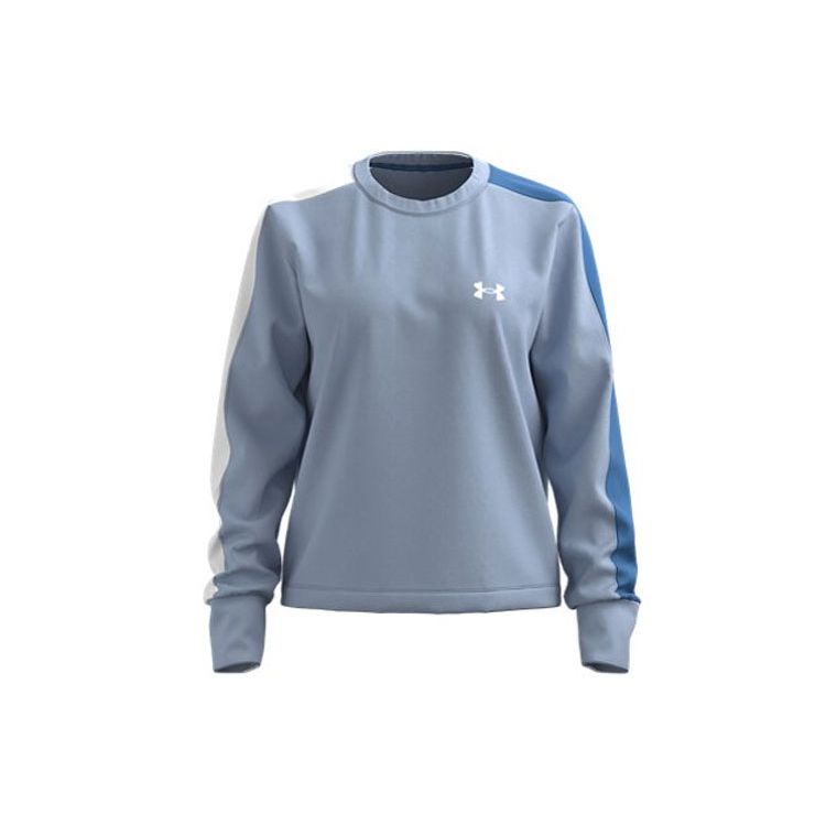 Under Armour UA Rival Terry Colorblock Crewneck Sweatshirt Women Tops Pastel-Blue 1370943-438