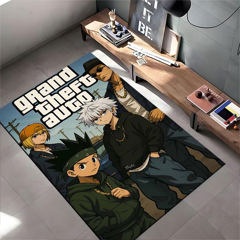 Anime Style Gangster Design suitable as a non-slip mat for the living room or bedroom sofa
