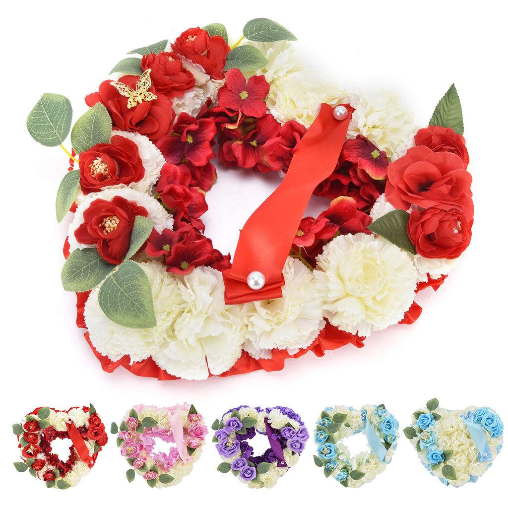 Искусственные венки в форме сердца Свадебные венки Искусственные цветы Украшения для свадебной церемонии Годовщина