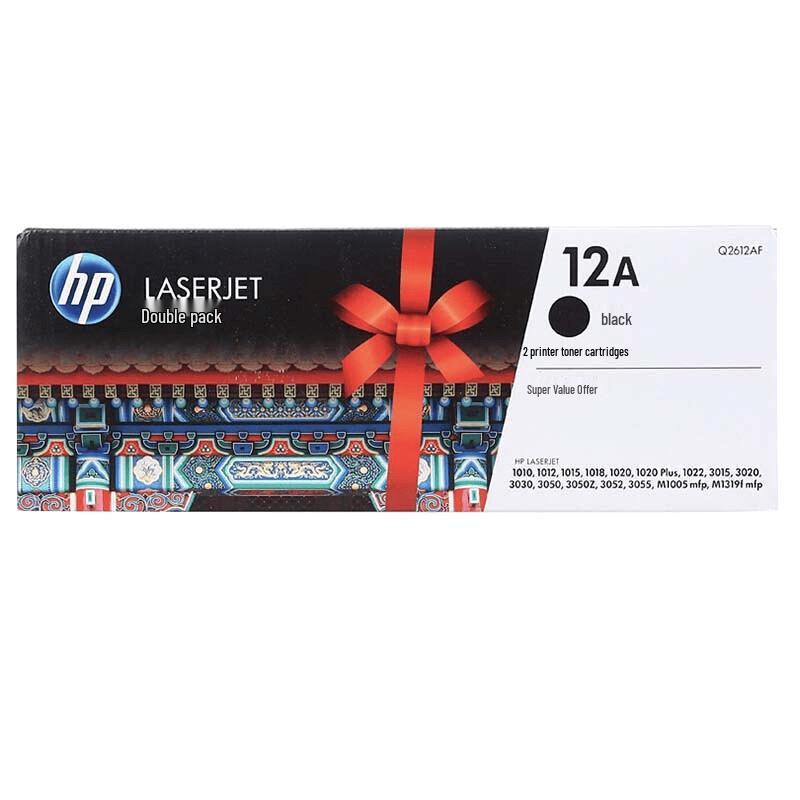 HP Q2612AF 12A Оригинальный черный картридж с тонером, двойная упаковка