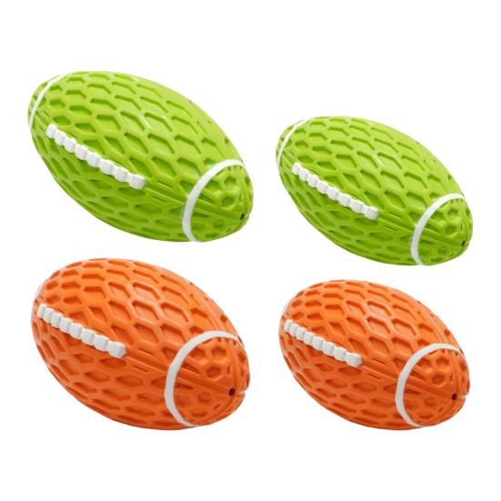 Dog Teething Ball Chew Toy Squeaky Indestructible Puppy Teeth Cleaning Toy Pet Dental Health Interactive Boredom Toy for Large Breed Dogs
