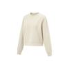 Li Ning Fitness Series Solid Color Casual Round Neck Pullover Sweatshirt Women Sweatshirt Foam-Khaki AWDT526-3