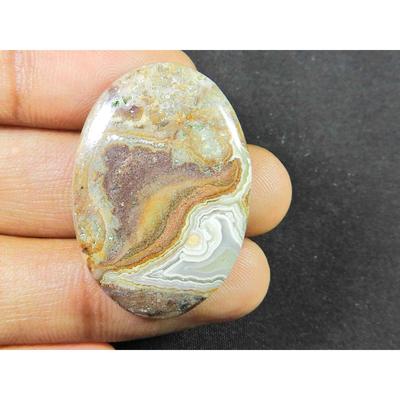 25Cts. Натуральный сумасшедший кружевной агат овальный кристалл кабошон россыпью драгоценный камень 22X32MM SK-2375