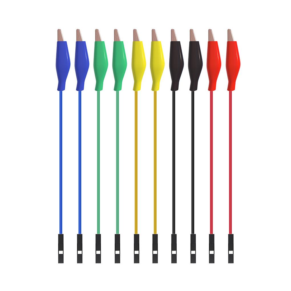 10pcs Test Leads Electrical Alligator Clips Stamping Tester Circuit Connection Cables Voltage Insulators Accessory