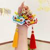 Keychain with Tassel Year of 2024 Mascot Plastic Pendant 3D Cartoon Chinese Dragon Hanging