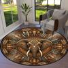 Elephant Decoration Round Area Rug,Carpet Rug for Living Room Bedroom Sofa Playroom Decor,Non-slip Floor Mat98