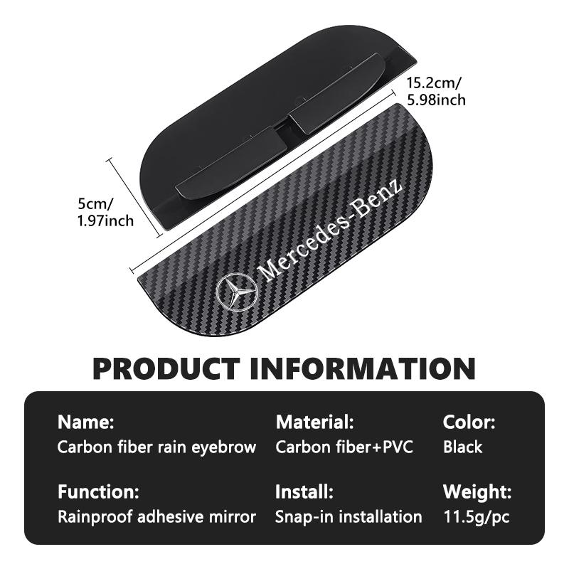 AABGR1 2PCS Car Rearview Mirror Rain Eyebrow Protector Auto Decoration Accessories For Benz Exclusive AMG SPRINTER V CLASS VIANO W124