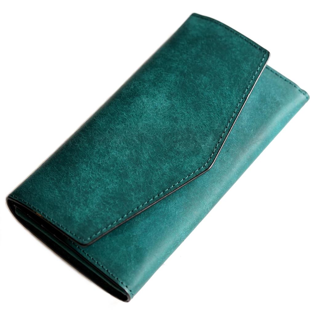 Wallet Long Wallet Bifold Coin Purse Small Long Wallet Compact Thin Large Capacity Italian PUEBLO Leather Made by Top Leather Craftsmen Genuine