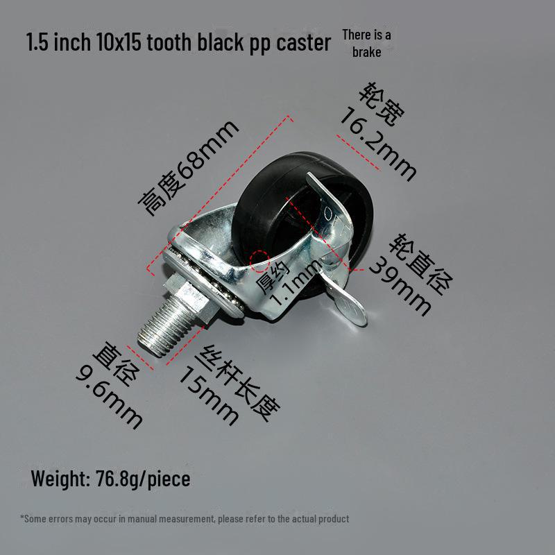 1,5-дюймовое полипропиленовое резьбовое мебельное колесо для журнального столика, дивана или шкафа