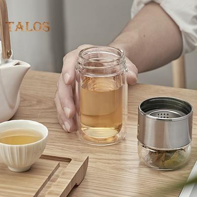 Стеклянная бутылка для заваривания чая с двухслойной изоляцией, портативная дорожная заварка для чая с фильтром, 300 мл, герметичная чашка для питья для домашнего офиса, активного отдыха на свежем воздухе