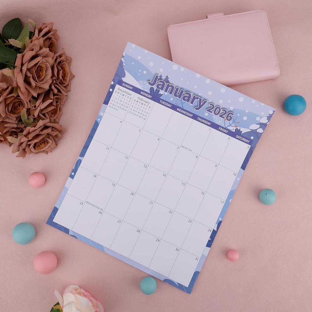 2026 Magnetic Calendar for Refrigerator, 14.41x1.42in Large Tear-Off January to December Calendar with Strong Magnetic Backing for Family Planning