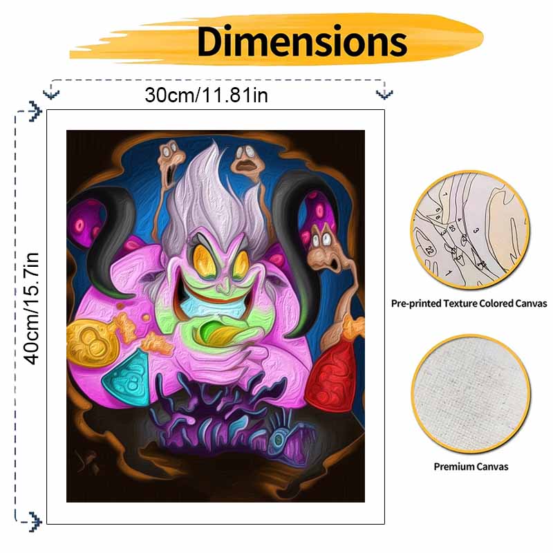 Disney Ursula digital oil painting art handmade diy gift home decoration