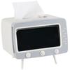 Creative 2 In 1 TV Tissue Box Desktop Paper Holder Dispenser Storage Napkin Case Organizer with Mobile Phone Holder