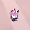 Stylish Cartoon Pink Character Brooch Featuring Big Eyes Fashionable Metal Accessory Pin