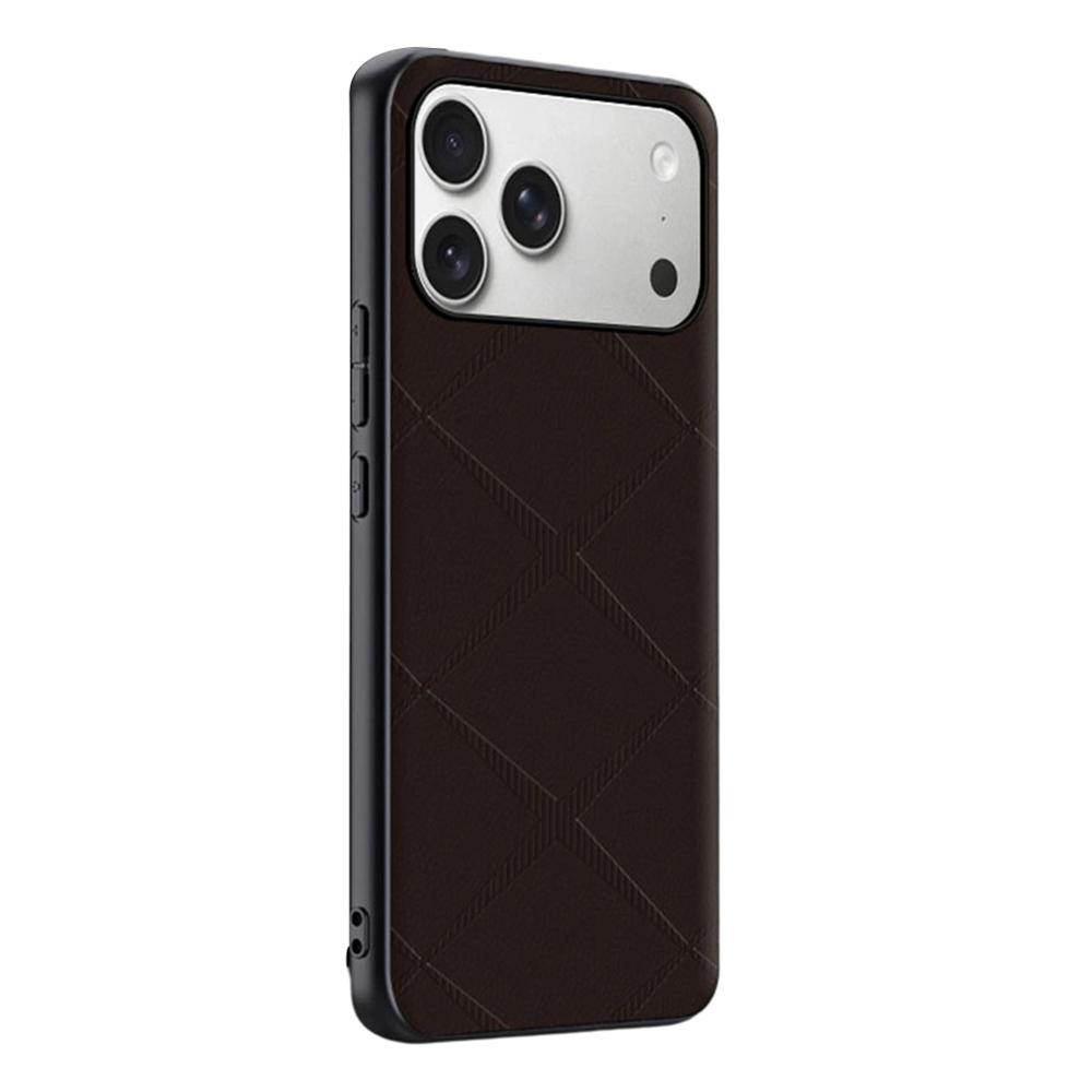 For iPhone 17 Pro Case X-Patterned TPU PU Leather PC Anti-Drop Phone Cover