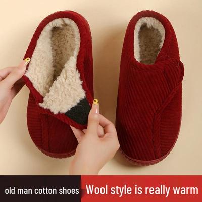 Мужские и женские нескользящие хлопковые туфли с вельветовой подкладкой: Идеально для широких стоп, на каблуках, подходит для ношения в помещении и на улице осенью и зимой.