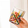 1pc Italian Stained Glass Embossed Color Drinking Cup Coffee Mug Sparkling Glitter Whiskey Glass For Various Drinks And Wine
