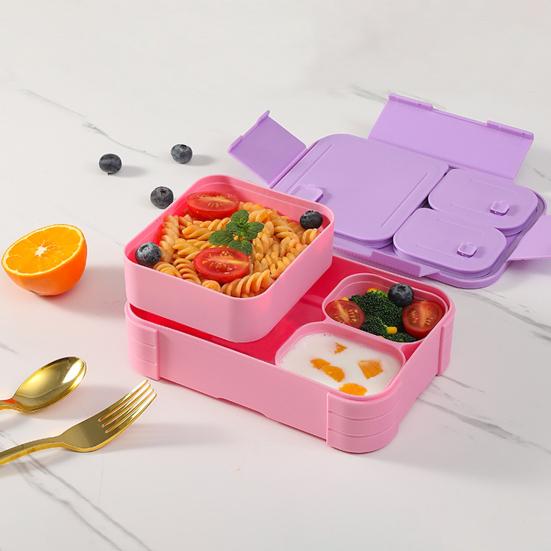 Ланч-бокс Bento для взрослых и детей, герметичный контейнер для ланча без бисфенола А, контейнер для планирования еды с несколькими отделениями