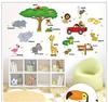 Наклейка на стену для раннего детства, обучение, мультяшные животные, зоопарк, английская настенная бумага