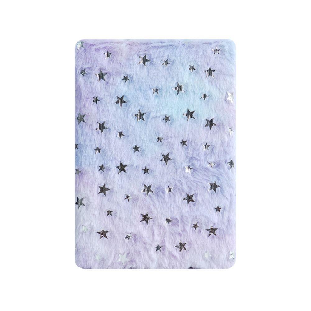 Gradient Colored Plush Fluffy Covered Notebook Funny Student Notebook Office Supplies