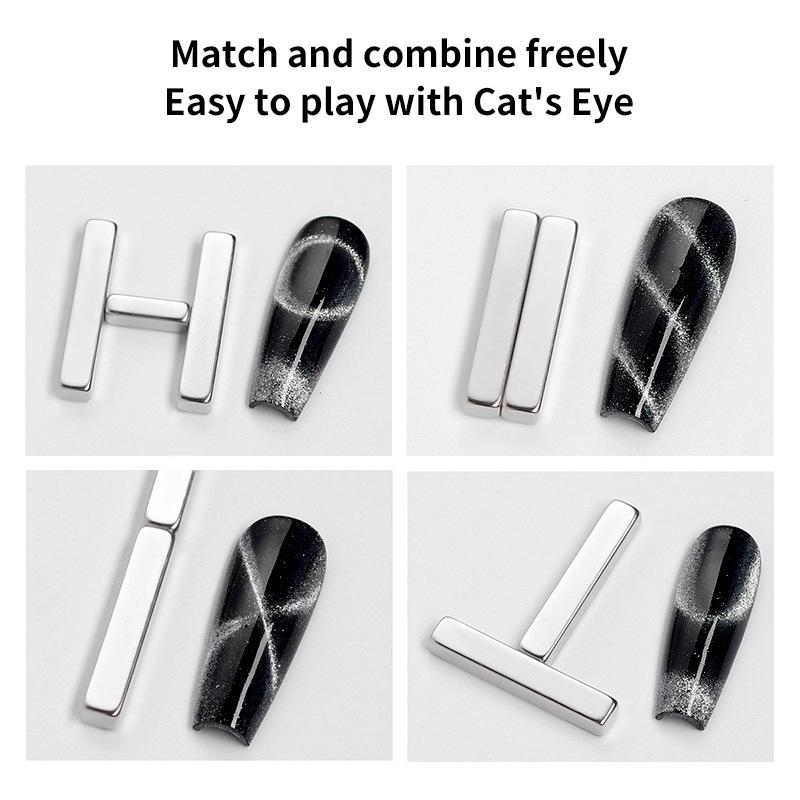 4Pcs Manicure Multi-Function Magnet Nail Salon Cat Eye Long Strip Magnet French Cat'S Eye Nail Stick Set For Uv Gel Tools